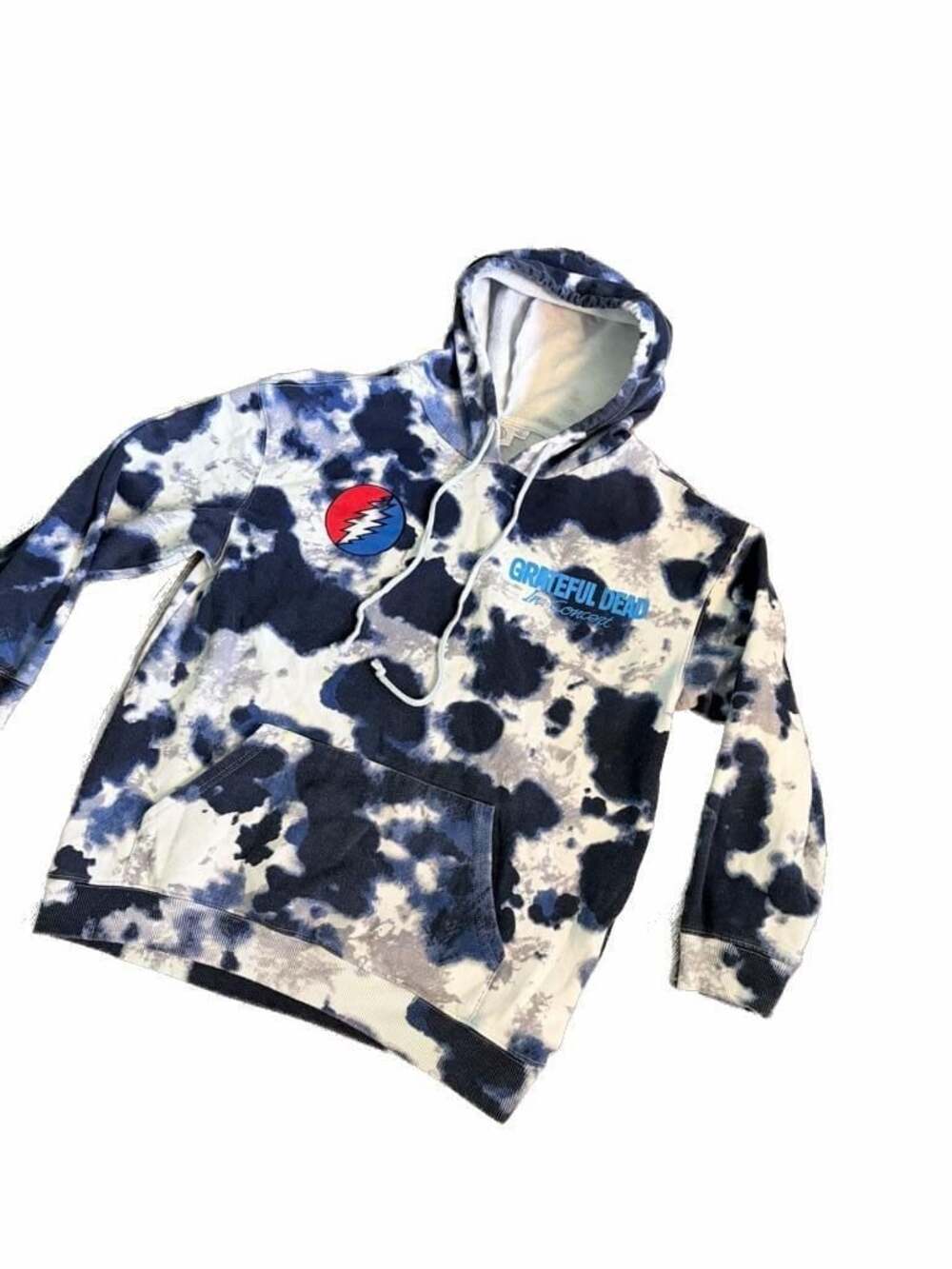Grateful Dead In Concert Blue Tie-Dye Hoodie Size Small